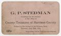 Thumbnail image of item number 1 in: '[Election Card for G. P. Steadman]'.