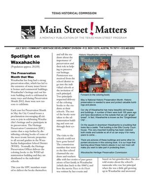 Primary view of object titled 'Main Street Matters, July 2012'.