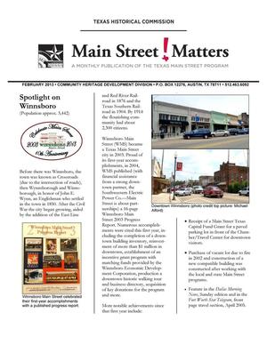 Primary view of object titled 'Main Street Matters, February 2013'.