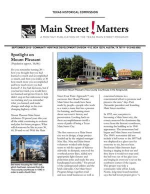 Main Street Matters, September 2013