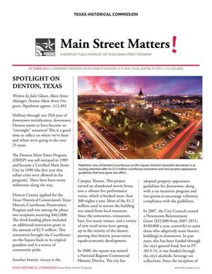 Main Street Matters, October 2015