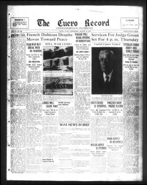 Primary view of object titled 'The Cuero Record (Cuero, Tex.), Vol. 45, No. 191, Ed. 1 Wednesday, August 30, 1939'.