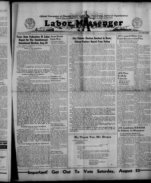 Labor Messenger (Houston, Tex.), Vol. 22, No. 22, Ed. 1 Friday, August 24, 1945