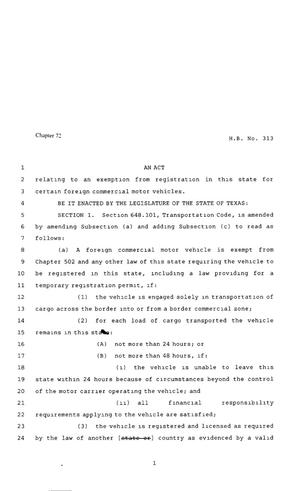 80th Texas Legislature, Regular Session, House Bill 313, Chapter 72