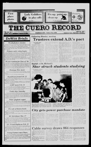 Primary view of object titled 'The Cuero Record (Cuero, Tex.), Vol. 102, No. 8, Ed. 1 Wednesday, February 21, 1996'.