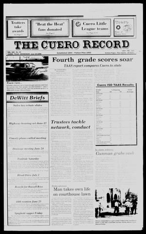 Primary view of object titled 'The Cuero Record (Cuero, Tex.), Vol. 102, No. 25, Ed. 1 Wednesday, June 19, 1996'.