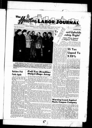 Primary view of object titled 'The Houston Labor Journal (Houston, Tex.), Vol. 29, No. 21, Ed. 1 Friday, January 25, 1957'.
