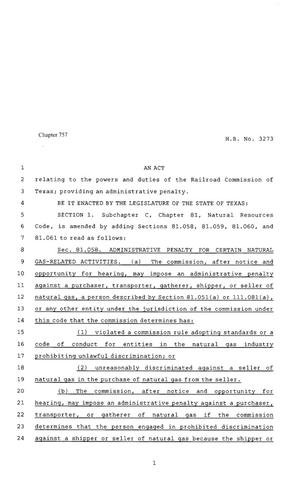 80th Texas Legislature, Regular Session, House Bill 3273, Chapter 757