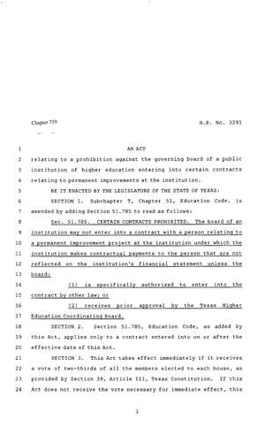 80th Texas Legislature, Regular Session, House Bill 3291, Chapter 759