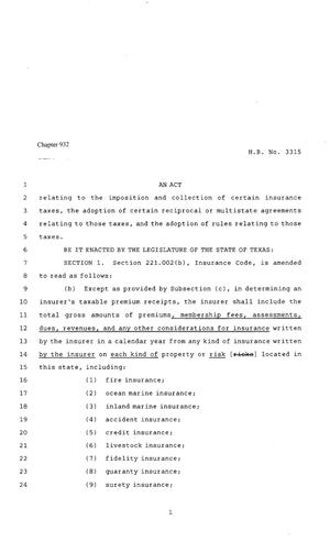 80th Texas Legislature, Regular Session, House Bill 3315, Chapter 932