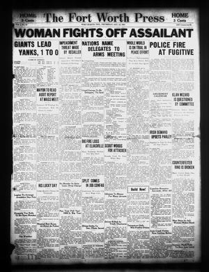 Primary view of object titled 'The Fort Worth Press (Fort Worth, Tex.), Vol. 1, No. 10, Ed. 1 Thursday, October 13, 1921'.