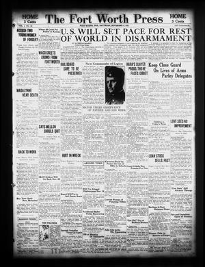 The Fort Worth Press (Fort Worth, Tex.), Vol. 1, No. 30, Ed. 1 Saturday, November 5, 1921