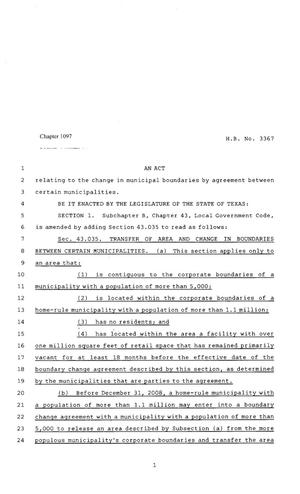 80th Texas Legislature, Regular Session, House Bill 3367, Chapter 1097