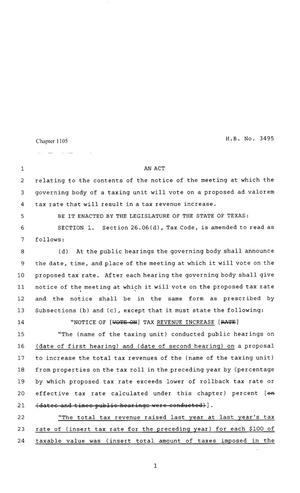 80th Texas Legislature, Regular Session, House Bill 3495, Chapter 1105
