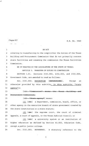 80th Texas Legislature, Regular Session, House Bill 3560, Chapter 937