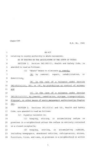 80th Texas Legislature, Regular Session, House Bill 3581, Chapter 1366