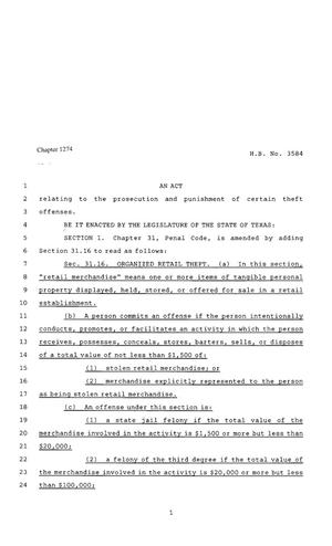 80th Texas Legislature, Regular Session, House Bill 3584, Chapter 1274