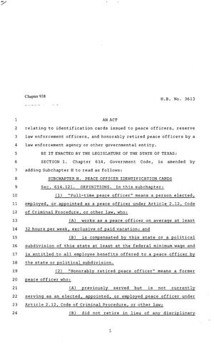 80th Texas Legislature, Regular Session, House Bill 3613, Chapter 938