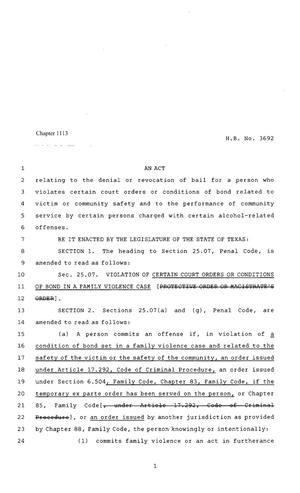 80th Texas Legislature, Regular Session, House Bill 3692, Chapter 1113
