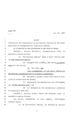 80th Texas Legislature, Regular Session, House Bill 3849, Chapter 1280