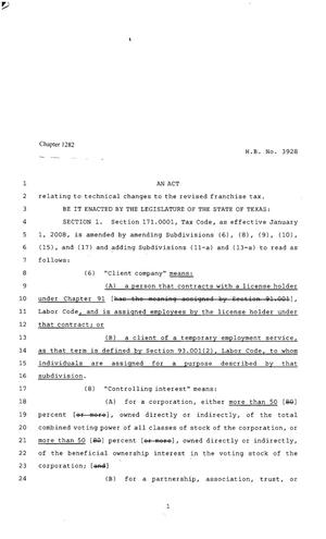 80th Texas Legislature, Regular Session, House Bill 3928, Chapter 1282