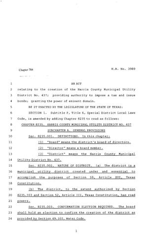 80th Texas Legislature, Regular Session, House Bill 3989, Chapter 784