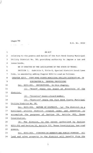 80th Texas Legislature, Regular Session, House Bill 4022, Chapter 790
