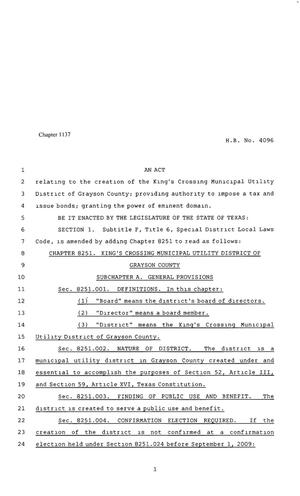80th Texas Legislature, Regular Session, House Bill 4096, Chapter 1137