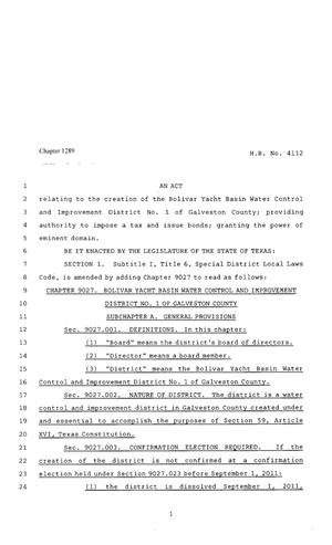 80th Texas Legislature, Regular Session, House Bill 4112, Chapter 1289