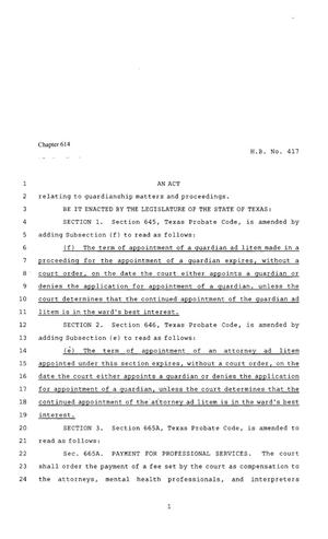 80th Texas Legislature, Regular Session, House Bill 417, Chapter 614