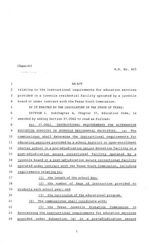 80th Texas Legislature, Regular Session, House Bill 425, Chapter 615