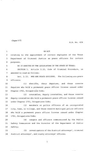 80th Texas Legislature, Regular Session, House Bill 434, Chapter 1172