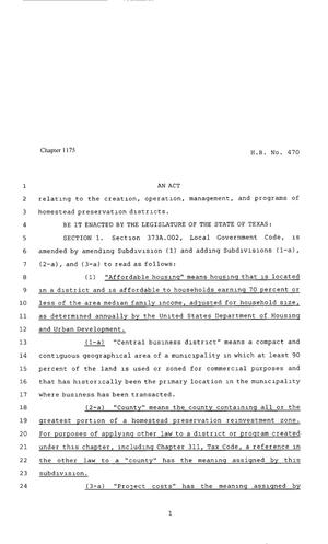 80th Texas Legislature, Regular Session, House Bill 470, Chapter 1175