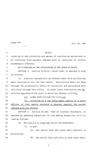 80th Texas Legislature, Regular Session, House Bill 485, Chapter 1393