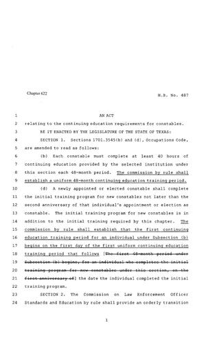 80th Texas Legislature, Regular Session, House Bill 487, Chapter 622