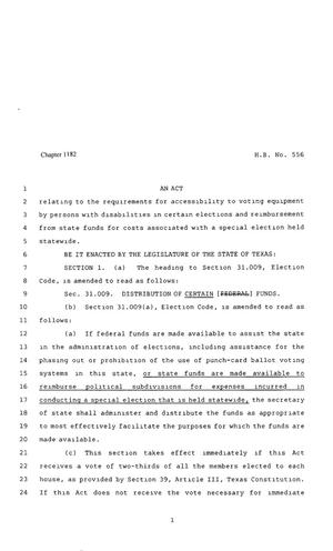 80th Texas Legislature, Regular Session, House Bill 556, Chapter 1182
