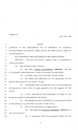 80th Texas Legislature, Regular Session, House Bill 568, Chapter 1412