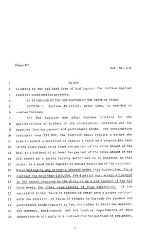 80th Texas Legislature, Regular Session, House Bill 576, Chapter 452