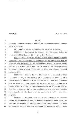 80th Texas Legislature, Regular Session, House Bill 606, Chapter 283