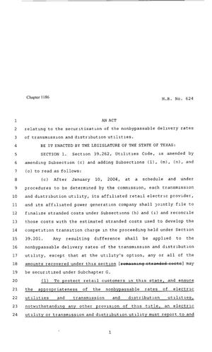 80th Texas Legislature, Regular Session, House Bill 624, Chapter 1186