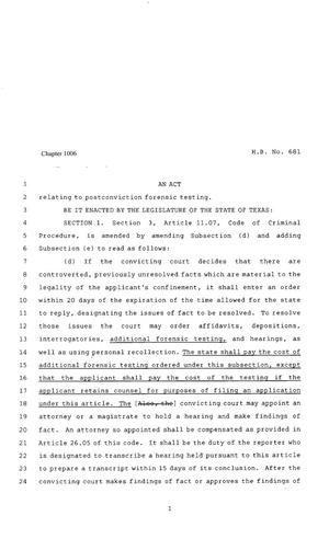 80th Texas Legislature, Regular Session, House Bill 681, Chapter 1006