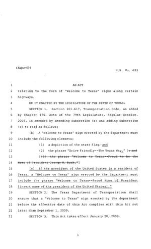 80th Texas Legislature, Regular Session, House Bill 693, Chapter 634
