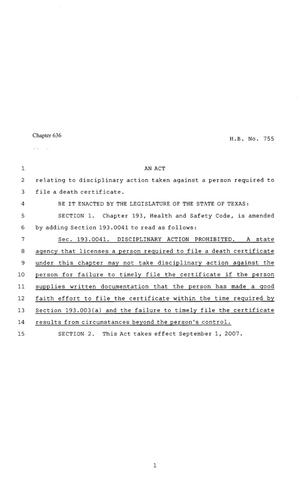 80th Texas Legislature, Regular Session, House Bill 755, Chapter 636