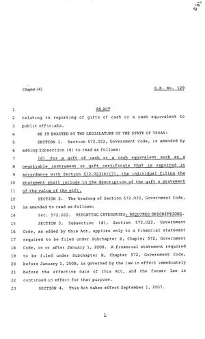 80th Texas Legislature, Regular Session, Senate Bill 129, Chapter 342