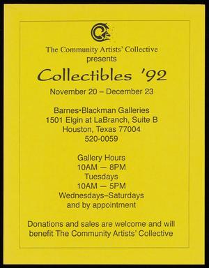 Primary view of object titled '[Flyer: Collectibles '92]'.