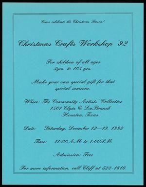 [Flyer: Christmas Crafts Workshop '92]