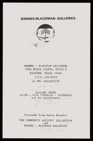 Primary view of object titled '[Price List for "The Passionate Eye" Exhibition]'.