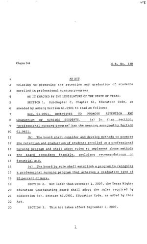 80th Texas Legislature, Regular Session, Senate Bill 138, Chapter 344