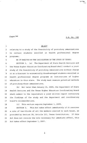 80th Texas Legislature, Regular Session, Senate Bill 140, Chapter 346