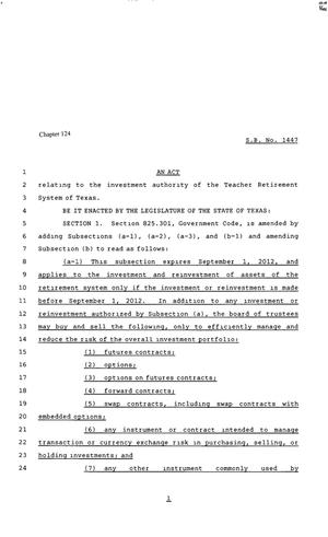80th Texas Legislature, Regular Session, Senate Bill 1447, Chapter 124